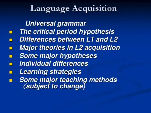 language acquisition 英语专业语言学PPT