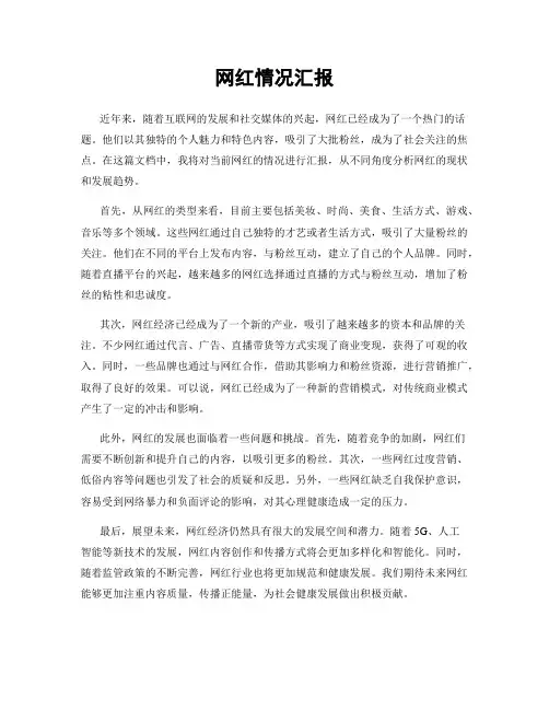 网红情况汇报