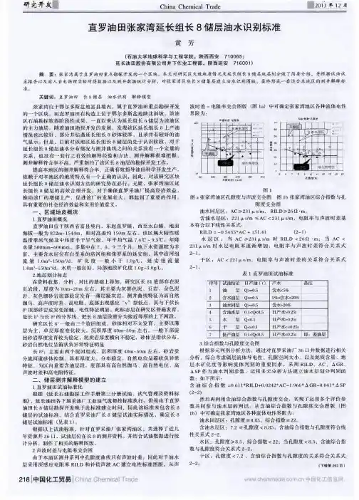 直罗油田张家湾延长组长8储层油水识别标准