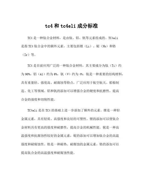 tc4和tc4eli成分标准