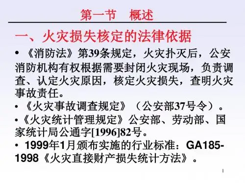火灾损失核定的法律依据