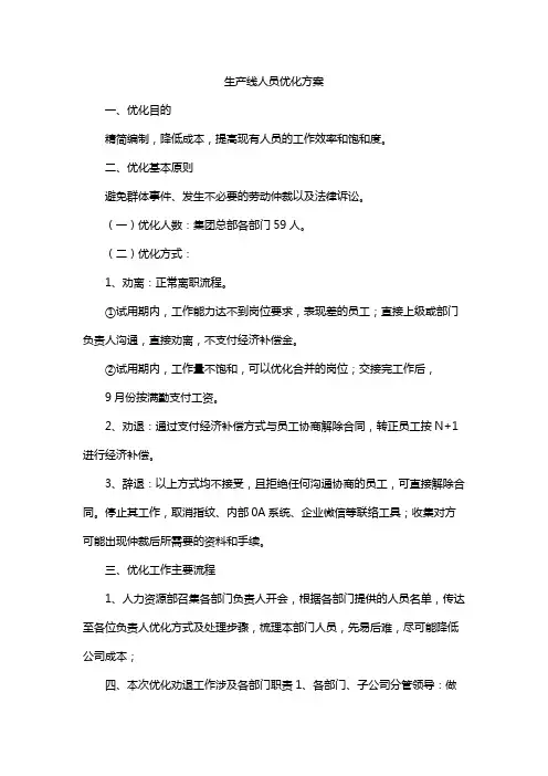 生产线人员优化方案
