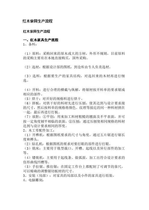 红木家具生产流程