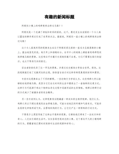 有趣的新闻标题