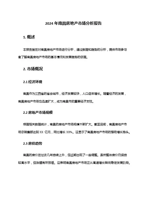 2024年南昌房地产市场分析报告