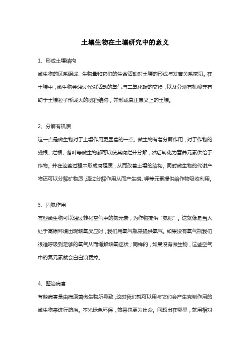 土壤生物在土壤研究中的意义