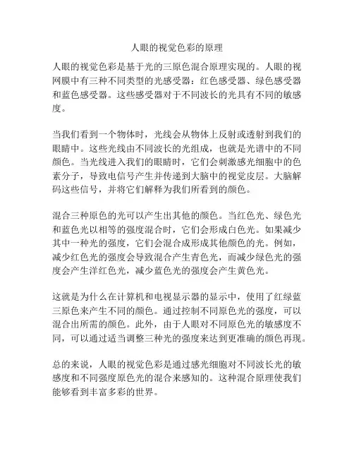 人眼的视觉色彩的原理