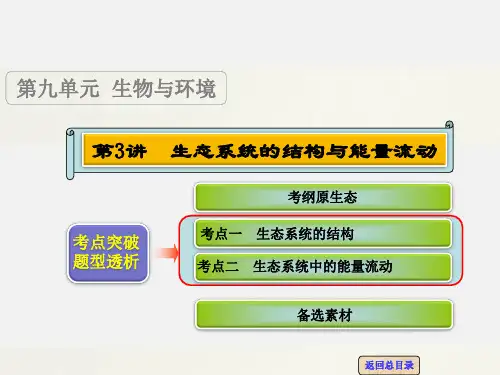 高考生物 一轮复习 第九单元 第3讲 生态系统的结构与能量流动
