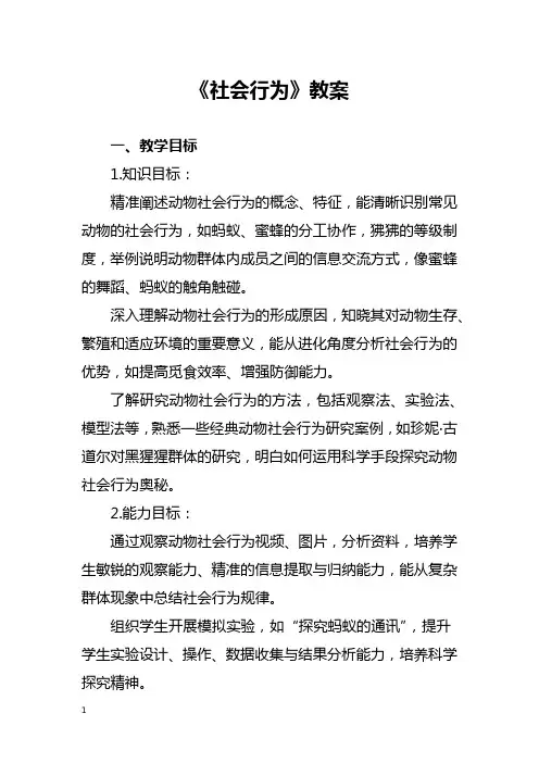 《社会行为》教案