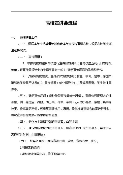 高校宣讲会流程图