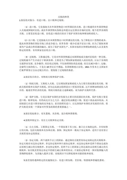 关税的几大种类