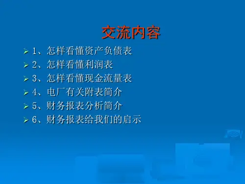 领导怎样看懂财务报表精编版.ppt