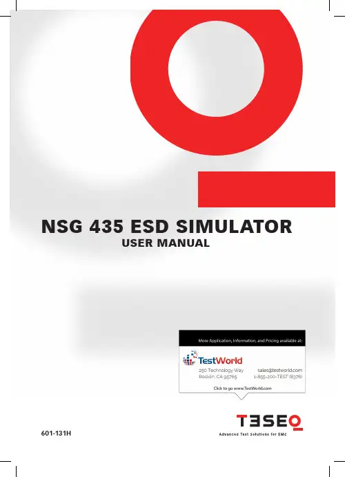 NSG 435 ESD Simulator User Manual