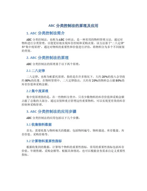 abc分类控制法的原理及应用