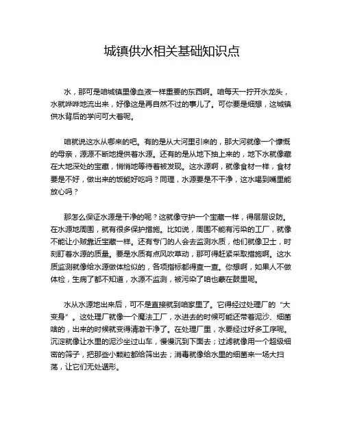 城镇供水相关基础知识点