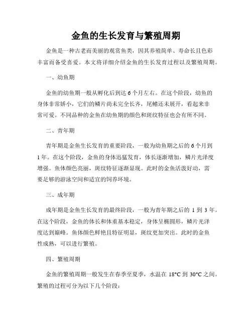 金鱼的生长发育与繁殖周期