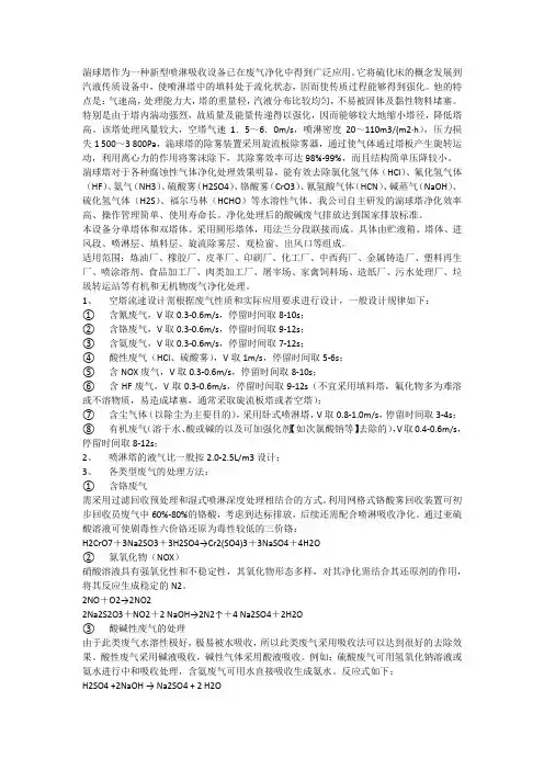 喷淋塔参数