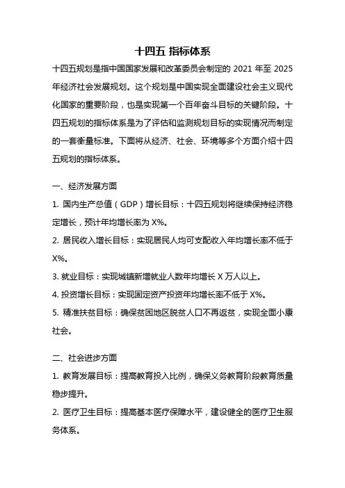 十四五 指标体系