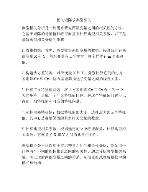 相关矩阵求典型相关