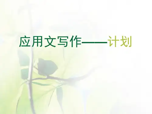 应用文写作  计划 教学课件.ppt