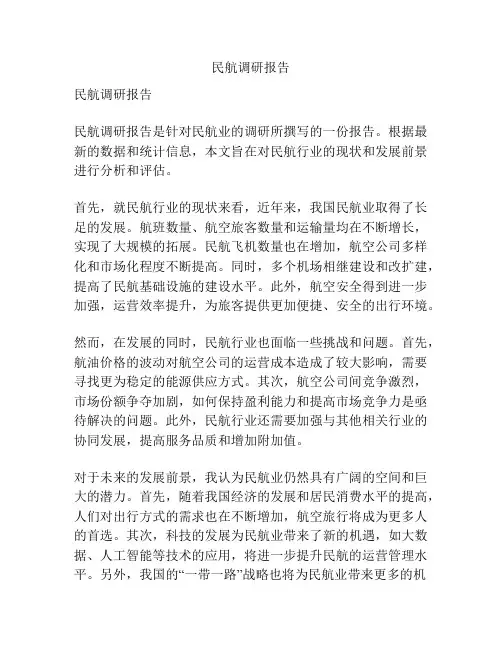 民航调研报告