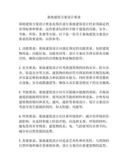 基地建筑方案设计要求