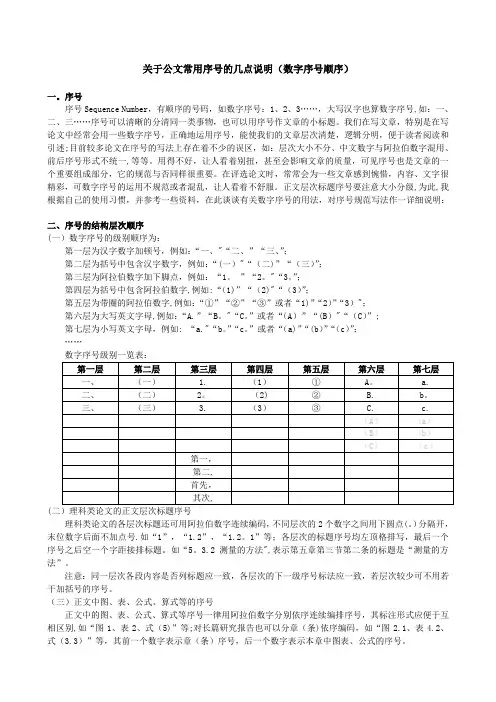 公文序号的结构层次顺序(全)