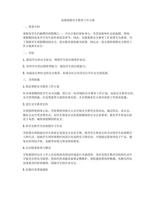 加强寒假安全教育工作方案