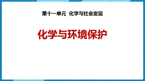 鲁教版九年级化学下册 化学与环境保护 化学与社会发展 课件