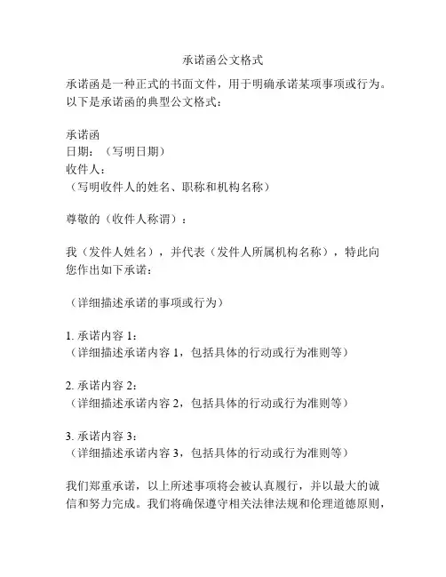 承诺函公文格式