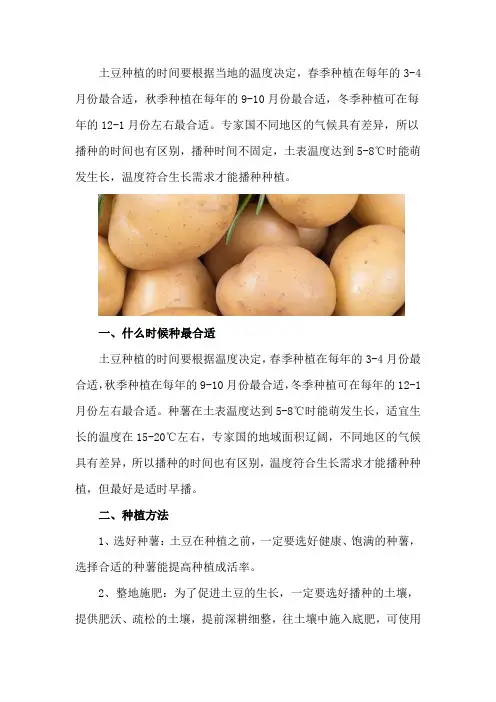 土豆什么时候种最合适