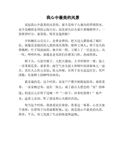 我心中最美的什么半命题作文