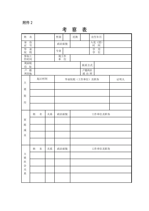 录用人民警察(公务员)政审表