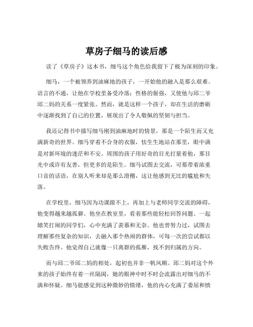 草房子细马的读后感