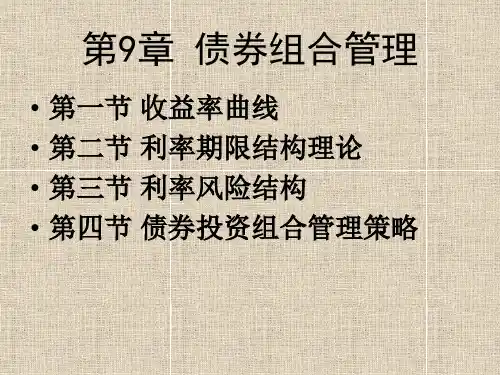 第9章-债券组合管理(ppt文档)