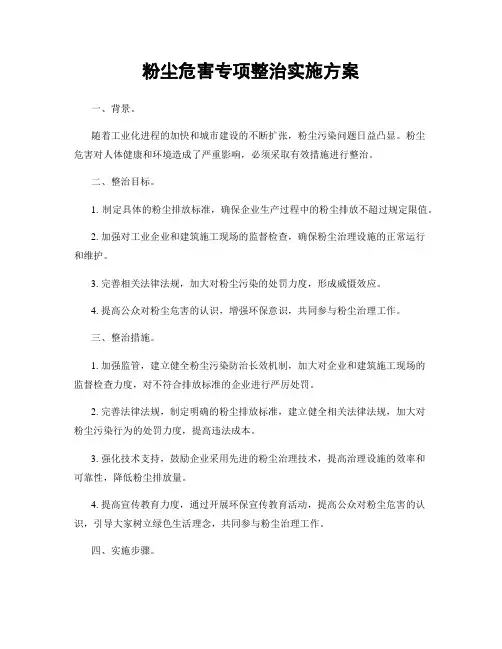 粉尘危害专项整治实施方案