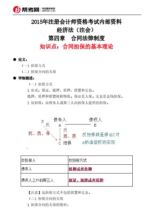 第四章 合同法律制度-合同担保的基本理论