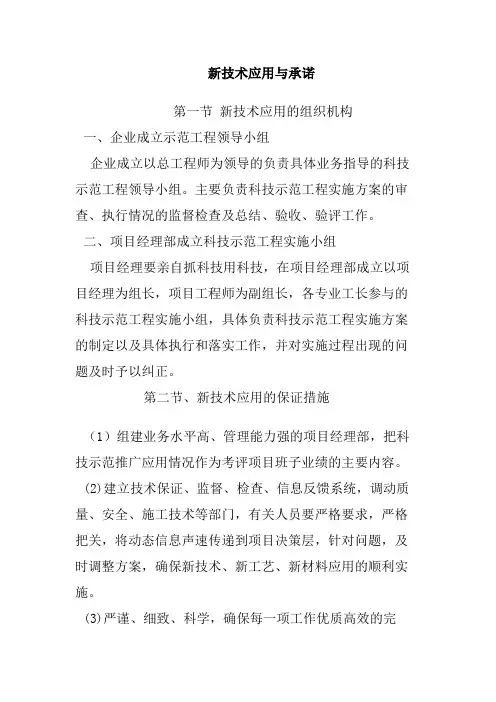新技术应用与承诺
