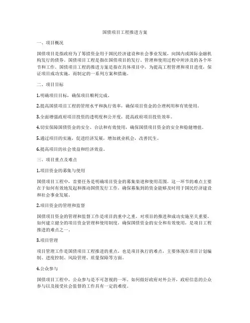 国债项目工程推进方案