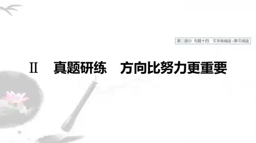 2020版高考语文新增分大一轮人教通用版课件：专题十四 文学类阅读散文阅读 Ⅱ
