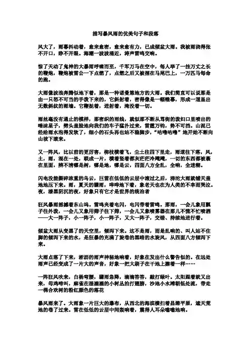 描写暴风雨的优美句子和段落