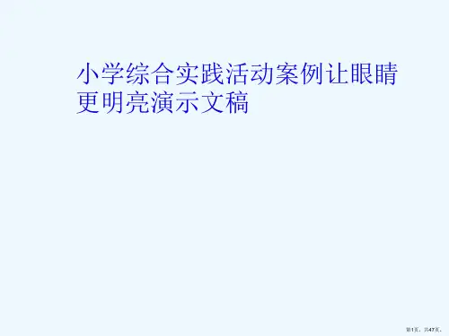 小学综合实践活动案例让眼睛更明亮演示文稿