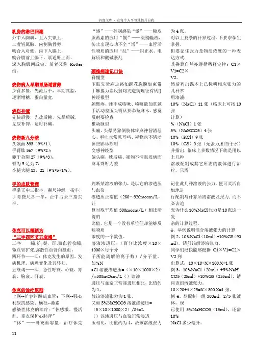 外科学记忆口诀