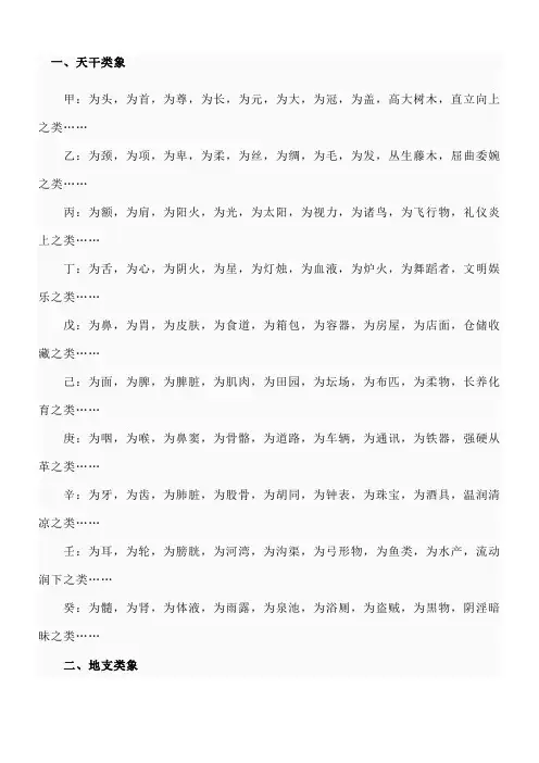 天干地支类象