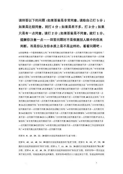 老虎、孔雀、考拉、猫头鹰-性格测试