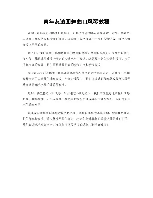 青年友谊圆舞曲口风琴教程