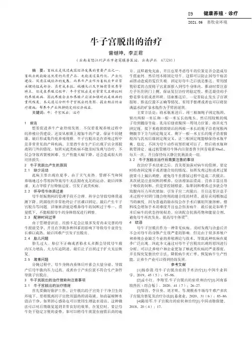 牛子宫脱出的治疗