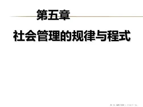 第五章  社会管理的规律与程式