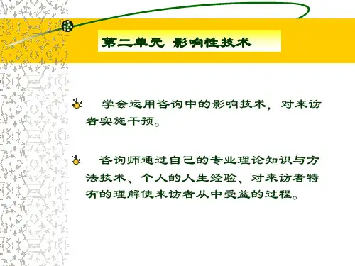 心理咨询技能第三节--会谈技术之影响性技术
