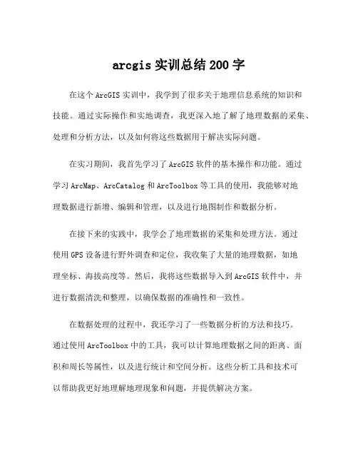 arcgis实训总结200字